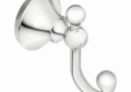 Moen® YB5203CH Double Robe Hook, Wynford™, 2 Hooks, 2.16 in OAW x 3.71 in OAD x 3.42 in OAH, Import