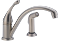 DELTA® 441-SS-DST Collins™ Kitchen Faucet, 1.8 gpm Flow Rate, Swivel Spout, Stainless Steel, 1 Handles, Domestic