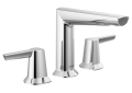 DELTA® 3571-PR-MPU-DST Galeon™ Widespread Bathroom Faucet, Commercial/Residential, 1.2 gpm Flow Rate, 4-15/16 in H Spout, 4 to 16 in Center, Lumicoat™ Polished Chrome, 2 Handles, Metal Push Pop-Up Drain, Import