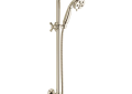 DELTA® 51308-PN Hand Shower, 3 in Dia 3 Shower Head, 2 gpm Flow Rate, 60 to 82 in L Hose, 1/2 in Connection, Polished Nickel, Import