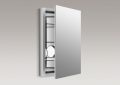 Kohler K-99003-NA 20 inch x 30 inch Verdera Aluminum Medicine Cabinet with Adjustable Magnifying Mirror and Slow-Close Door