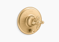 Kohler K-T72768-3-2MB Artifacts(R) Rite-Temp(R) Valve Trim with Push-Button Diverter and Cross Handle - Vibrant Brushed Moderne Brass