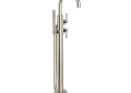 ROHL U.3990LS-PN/TO Holborn Single Hole Floor Mount Tub Filler Trim with C-Spout - Polished Nickel