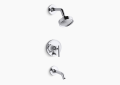 Kohler K-T14420-4-CP Purist Rite-Temp Pressure-Balancing Tub and Shower Valve Trim - Polished Chrome