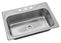 Sterling 37047-3-NA 33 inch x 22 inch x 9 inch Southhaven Top-Mount Stainless Steel Kitchen Sink
