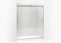 Kohler K-706012-L-SHP 74 inch x 56-5/8 Levity Sliding Shower Doors - Crystal Clear Glass with Bright Polished Silver Frame