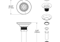 Elkay® LK18 Drain Fitting, 3-1/2 in Nominal, Nickel Plated, Brass Drain