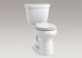 Kohler® 6419-0 2-Piece Toilet, Cimarron® Touchless™ Comfort Height®, Round Bowl, 16-1/2 in H Rim, 12 in Rough-In, 1.28 gpf, White