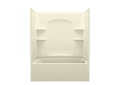 Sterling 76220120-96 60 inch x 32 inch x 75-1/4 inch Ensemble Series 6 Jet Whirlpool Curve Tub and Shower with Right-Hand Drain - Biscuit