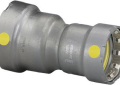 Viega 25931 MegaPressG 3/4 inch Press x 1/2 inch Press Carbon Steel Coupling with HNBR Sealing Elements