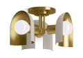 Kohler® 31786-FM03-SLG Jabot Flush Mount Lighting, (3) Lamps, 120 V, Biscuit Satin/Brushed Moderne Brass Housing