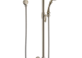 Brizo® 85785-BN Charlotte® Hand Shower, 1-Function Shower Head, 2 gpm Flow Rate, 60 to 82 in L Hose, 1/2-14 NPSM Connection, Brushed Nickel, Import