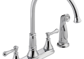 Delta 2497LF Cassidy Two Handle Kitchen Faucet with Side Spray - Chrome