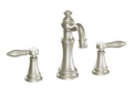 Moen® TS42108BN Weymouth™ Widespread Bathroom Faucet With Metal Pop-Up Waste Assembly, 1.2 to 1.5 gpm Flow Rate, 5-1/4 in H Spout, 8 to 16 in Center, Brushed Nickel, 2 Handles, Pop-Up Drain, Domestic