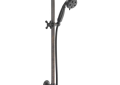 DELTA® 51308-RB Hand Shower, 3 in Dia 3 Shower Head, 2 gpm Flow Rate, 60 to 82 in L Hose, 1/2 in Connection, Venetian Bronze, Import