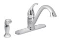 Moen® 7840 Camerist® Kitchen Faucet, 1.5 gpm Flow Rate, Low-Arc Spout, Chrome, 1 Handles, Yes, Domestic