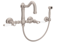 Rohl® A1456LPWSSTN-2 Acqui Traditional Kitchen Faucet, 1.5 gpm Flow Rate, Column Spout, Satin Nickel