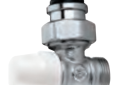 QHT RV-342452 Purmo Ecostyle 1/2 inch Angle Radiator Shut Off Valve - Chrome