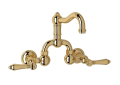 Rohl® A1418LMIB-2 Acqui Traditional Bathroom Faucet, 1.2 gpm Flow Rate, 8 in Center, Italian Brass