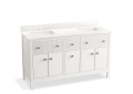 Kohler(R) K-35022-0 Malin(TM) by Studio McGee  60" bathroom vanity cabinet with sinks and quartz top
