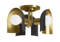 Kohler® 31786-FM03-BML Jabot Flush Mount Lighting, (3), 120 V, Black/Brass Trim Housing