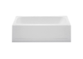 Aquatic 254027L-WH Everyday 1-Piece Bathtub, Soaking, Squared Shape, 54 in L x 27-1/8 in W, Left Drain, Gel-Coated/White, Domestic