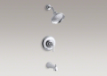 Kohler T10582-4P-CP Rite-Temp(R) Pressure-Balancing Bath and Shower Faucet, Lever Handle