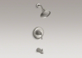 Kohler T395-4S-BN Rite-Temp(R) Pressure-Balancing Bath and Shower Faucet, Lever Handle