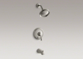 Kohler T12007-4S-BN Rite-Temp(R) Pressure-Balancing Bath and Shower Faucet, Lever Handle