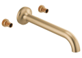 Brizo® T70475-GLLHP Odin® Wall Mount Tub Filler, 9.3 gpm Flow Rate, 7-7/8 in Center, Luxe Gold, 2 Handles, Import, Commercial/Residential