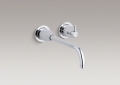 Kohler T197-CP Wall-Mount Lavatory Faucet Trim, 1-1/4" Spout
