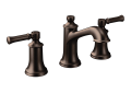 Moen® T6805ORB Dartmoor™ Widespread Bathroom Faucet, 1.2 gpm Flow Rate, 5-1/8 in H Spout, 8 to 16 in Center, Oil Rubbed Bronze, 2 Handles, Pop-Up Drain, Domestic