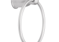 Moen® YB8086BC Towel Ring, Mason®, 6.38 in Ring, 3.24 in OAD x 7.18 in OAH, Aluminum, Brushed Chrome Plated, Import