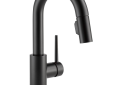 DELTA® 9959-BL-DST Pull-Down Bar/Prep Faucet, Trinsic®, Matte Black, 1 Handle, 8 in Center, 1.8 gpm
