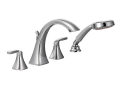Moen T694 Voss Chrome Two-Handle High Arc Roman Tub Faucet including Handheld Shower - Chrome