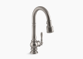 Kohler K-99261-VS Artifacts Single Handle Kitchen Faucet with Pull-Down Spray - Vibrant Stainless