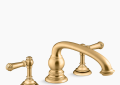 Kohler K-T98071-4-2MB Artifacts(R) Deck-Mount Bath Faucet Handle Trim with Lever Design - Vibrant Brushed Moderne Brass