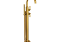 Rohl U.3990LS-ULB/TO Holborn Single Hole Floor Mount Tub Filler Trim with C-Spout - Unlacquered Brass
