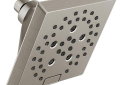 DELTA® 52664-SS-PR Universal Showerhead With H2Okinetic® Technology and Touch-Clean® Technology, 1.75 gpm Max Flow, 5 Sprays, 5-13/16 in L x 5-13/16 in W x 3-15/16 in H Head, Import