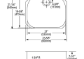Elkay® ELUH2118 Lustertone™ Classic Kitchen Sink, 21 in L x 18-5/8 in W Bowl x 7-1/2 in D Bowl, 23-5/8 in L x 21-1/4 in W x 7-1/2 in H, Undermount Mounting, 18 ga 304 Stainless Steel