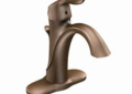 Moen® 6400ORB Bathroom Faucet, Eva®, 1.5 gpm Flow Rate, 4-7/8 in H Spout, 1 Handle, Pop-Up Drain, 1 Faucet Hole, Oil Rubbed Bronze, Function: Traditional