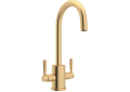 ROHL U.4213LS-SEG-2 Holborn Single Hole Bar and Food Prep Faucet with Round Body and C Spout - Satin English Gold