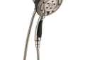 Brizo® 86200-NKBL-2.5 Traditional Round 2-in-1 Shower, Hydrati®, 6 in Dia, 2.5 gpm, H2Okinetic®/H2Okinetic® with Massage/Massage Spray/Pause/Full Body Spray, Luxe Nickel/Matte Black, Import