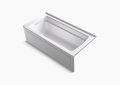 Kohler K-1948-LA-0 66 inch x 32 inch Archer Series Alcove ExoCrylic Three-Side Integral Flange Bath Tub with Left-Hand Drain - White