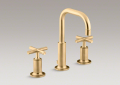 Kohler 14406-3-BGD Widespread Lavatory Faucet, Low Gooseneck Spout and Low Cross Handles