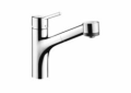 Hansgrohe 06462000 Kitchen Faucet, Talis S, Residential, 1.75 gpm Flow Rate, 150 deg Swivel Spout, Polished Chrome, 1 Handles, 1 Faucet Holes