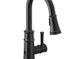 Moen® 7260EWBL Belfield™ Pulldown Kitchen Faucet With MotionSense Wave™ Technology, 1.5 gpm Flow Rate, Matte Black, 1 Handle, 1/3 Faucet Holes, Domestic