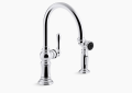 Kohler K-99262-CP Artifacts Single-Handle Kitchen Faucet with 2-Function Side Spray - Polished Chrome