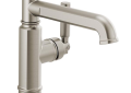 Brizo® 65076LF-NK Invari™ Lavatory Faucet, Commercial/Residential, 1.5 gpm Flow Rate, 4-3/4 in H Spout, 1 Handles, 1 Faucet Holes, Luxe Nickel, Function: Traditional