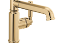 Brizo® 65076LF-PG Invari™ Lavatory Faucet, Commercial/Residential, 1.5 gpm Flow Rate, 4-3/4 in H Spout, 1 Handles, 1 Faucet Holes, Polished Gold, Function: Traditional